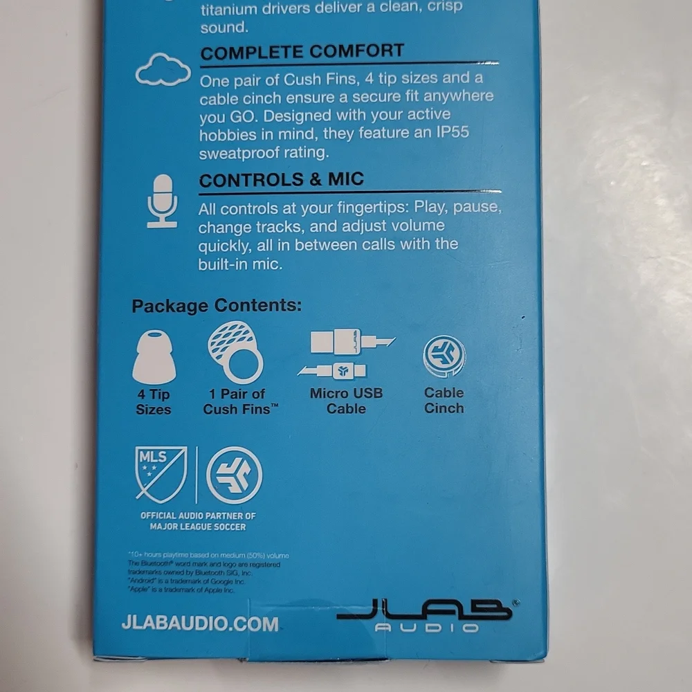 JLab Bluetooth Wireless Ear Buds Black Audio Metal Sweatproof 6 Hours Play NWT - Picture 12 of 15